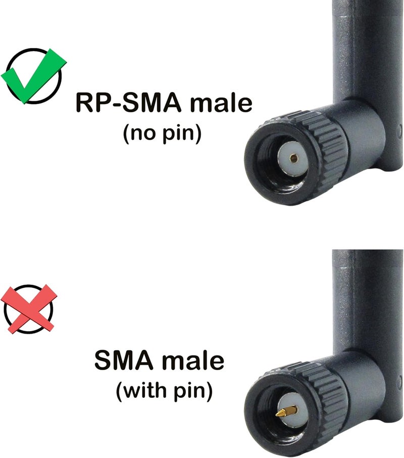 Rydocyee WiFi Antenna PC Bluetooth Antenna, WiFi 6 Dual Band 2.4Ghz 5Ghz 5.8Ghz 3dBi with RP-SMA Male (with No Pin) for Gaming Motherboard, RV Camera, Mini PCIE M.2 Wireless Card, Router - 4 Pack - Image 3